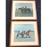 L Sandys Lumsdaine, a pair of numbered limited edition horse racing prints published by The Tryon