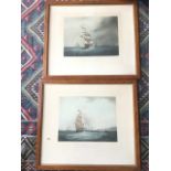 A pair of marine prints after Walters, the view of Liverpool titled Outward Bound and Homeward