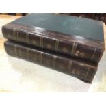 The Works of Shakespeare, two leather & cloth bound volumes published by Virtue & Co, with steel