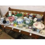 Miscellaneous ceramics including tureens & covers, jugs, blue & white, a Victorian wild flower