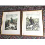 A pair of Victorian style coloured prints, The Scotch Gamekeeper and The English Gamekeeper, the