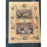 Victorias Parliament, print, with two images of interior Westminster scenes, with title to verso,