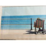 Andy Wood, lithographic print titled Deckchair, numbered and signe in pencil on mount, framed. (14.