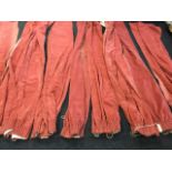 A suite of eight pink velour curtains - 80in & 90in. (8)