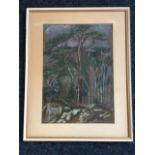 P Emary, watercolour, woodland scene with bridge, titled to verso Reigate, in South Africa, dated