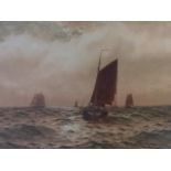 William Thomas Nichols Boyce, watercolour, sailing boats in the North Sea, signed and dated 1906,