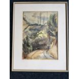 P Emary, watercolour, titled to verso Simonstown from the Red Hill, dated 1955, signed, mounted