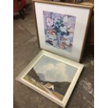 A framed Peploe still life colourist print; and a framed Paul Henry Irish landscape print. (2)