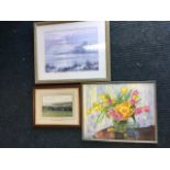 A Gasteiger, a framed still life print titled Tulips to verso label; an Anderson framed photograph