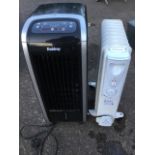 A Beldray electric air cooler on casters; and an oil filled electric radiator on casters. (2)