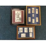 A set of seven C19th pen & ink caricatures of French notables, mounted & gilt framed; a pen & ink