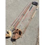 A 12ft three-piece Eignside salmon fly rod built by AE King Wyeside; a small 6ft Shakespeare two-