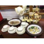 Miscellaneous ceramics including a Carlton Ware anemone jug, Doulton series ware, Minton Haddon Hall