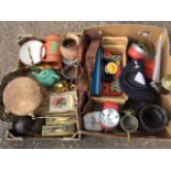 Miscellaneous collectors items including a boxed childs toy typewriter, a carved hardwood bust,