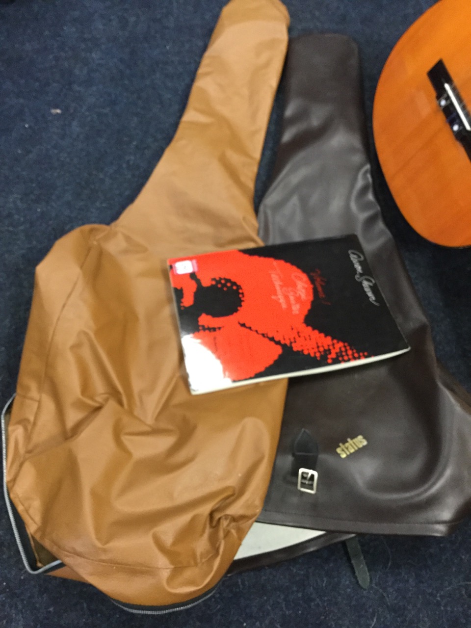 Two classical guitars, both with soft cases; and a classical guitar instruction book. (A lot) - Image 3 of 3