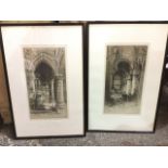 Albany Howard, etchings, a pair, interior scenes of Roslyn Chapel & St Giles, signed in pencil on