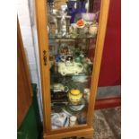 Miscellaneous ceramics, glass and silver plate - the contents of a display cabinet including a