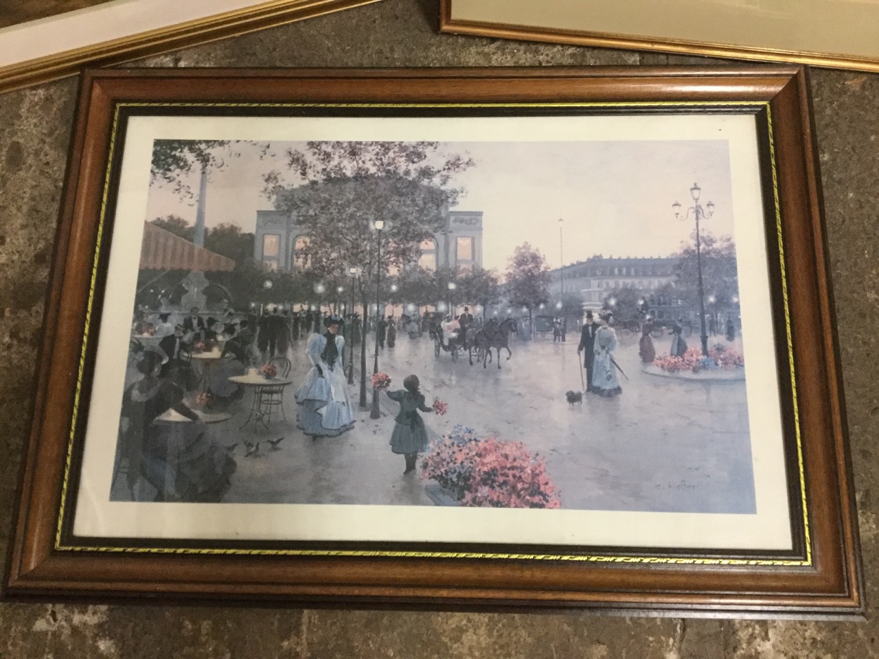 Charles Knight, a large gilt framed landscape print from The Broughton Gallery; a framed Parisian - Image 2 of 3