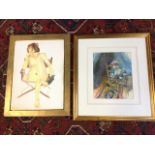 Harden, oil on canvas, seated nude, signed and dated 98, gilt framed; and a Liz Knutt pastel study