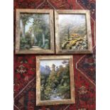 A set of three American landscape prints after Jeanette Blackburn, Forest Giants, Peaceful Waters