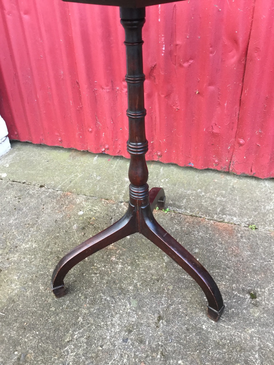 A Victorian octagonal mahogany occasional table, the top on ring-turned column with square - Image 3 of 3
