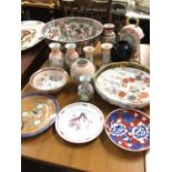 Miscellaneous oriental ceramics including a large Chinese famile rose bowl, a Japanese Shibata vase,