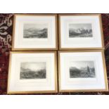 A set of four monochrome engravings after Thomas Allom, the classical Grecian views in hand lined