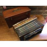 A mahogany cased melodeon by Winrow & Son of Nottingham, the instrument with rosewood panels and