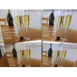 Dartington Glass - six new boxes each containing 8 hand made lead crystal champagne flutes. (32)