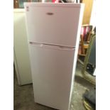 A square Fridgemaster fridge freezer with two doors. (22in x 22in x 56.75in)