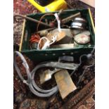 Miscellaneous tools including plaster trowels, wire, iron hooks, spanners, paintbrushes, an
