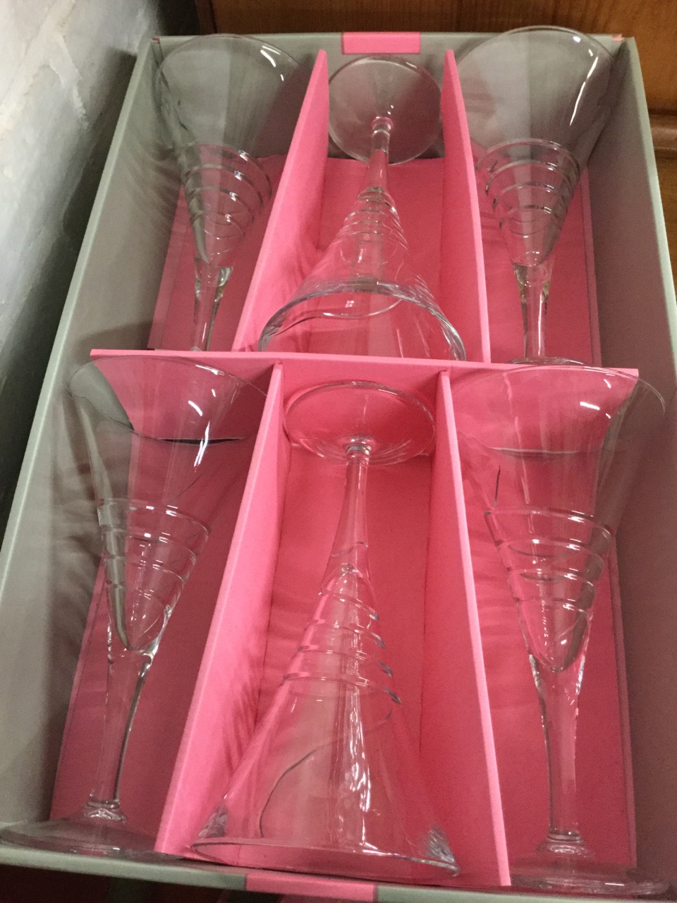 A quantity of drinking glasses, mainly in sets including 23 flute cut wine glasses, pairs, - Image 3 of 3
