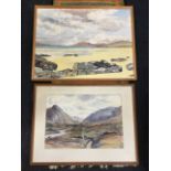 Macleod, oil on board, coastal view labelled to verso The Beach at Horgabost, Harris, signed &