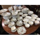 An Indian Tree pattern dinner/tea service by Johnson Brothers, including dinner plates, bowls,