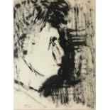 Arnold Daghani, ink, portrait of Daghani's mother, signed & dated 1963, mounted & framed. (16.5in