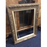 A large art nouveau style gilt frame embossed with entwined foliage. (39in x 36.5in ext)