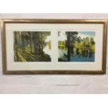 Tom Davidson, linocut diptych titled Changing Colours I & II, signed and numbered in pencil on