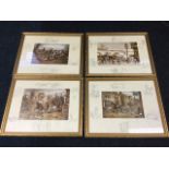 Frank Patou, a set of four gilt framed coaching/hunting prints titled The Good Old Days, A Meeting