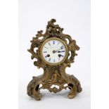 Mid-19th Century French gilt metal cased mantel clock with white enamel dial signed Stiffel &