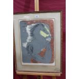 Hans Erni (1909-2015) signed limited edition screenprint - figure and horse, 14/100,