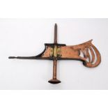Edwardian Arts & Crafts style copper, brass and wrought iron weather vane with pierced decoration,