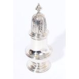 Fine quality contemporary silver sugar caster of baluster form, in the Georgian style,