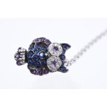 Boucheron 'Noctua' Owl pendant, set with pavé amethysts,