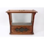 Rare Edwardian pine beekeeper's display box with surmounting brass carrying handle and glazed to