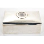Early George V silver cigarette box of rectangular form,