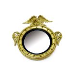 Good early 19th century convex wall mirror,