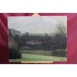 Leonie Jonleigh (1901-1974) oil on canvas - Towards the Surrey Hills, signed, unframed,