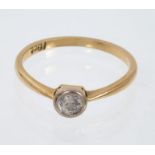 Diamond single stone ring, the old cut diamond estimated to weigh approximately 0.