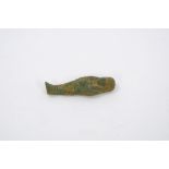 Small antique Egyptian faience ushabti with Horus symbol to the figure's chest, 5.5cm high.
