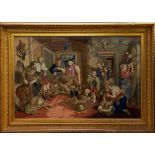 Large and fine Victorian tapestry panel - A Scottish Game Larder with the days kills,